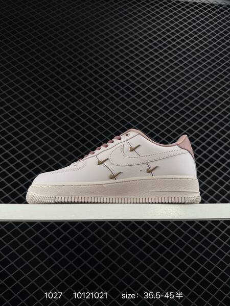 Nike Air Force 1 Low off-white pink with gold accents 35 5-45 5 lifestyle