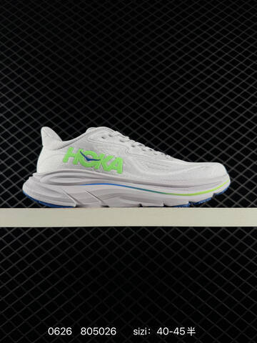 HOKA ONE ONE Clifton 10 Light Grey Neon Green Blue EU 40-45 Running Shoe Running Sneakers - Men's (BS-86183)