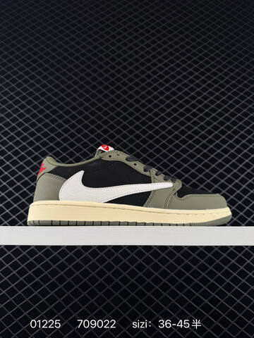 Jordan Air Jordan 1 Low Travis Scott Olive White Black Olive Cream Red EU 36-45 Sneaker - Unisex (BS-79770)