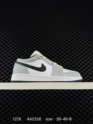 Jordan Air Jordan 1 Low White Grey Light Blue Black Cream EU 36-46 Sneaker - Unisex (BS-80032)