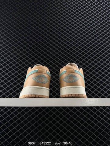Jordan Air Jordan 1 Low Tan Light Blue Cream White EU 36-46 Sneaker - Unisex (BS-80750)