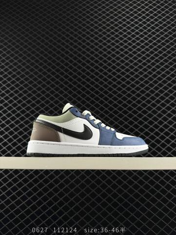 Jordan Air Jordan 1 Low White Blue Black Brown Light Green EU 36-46 Sneaker - Unisex (BS-81139)