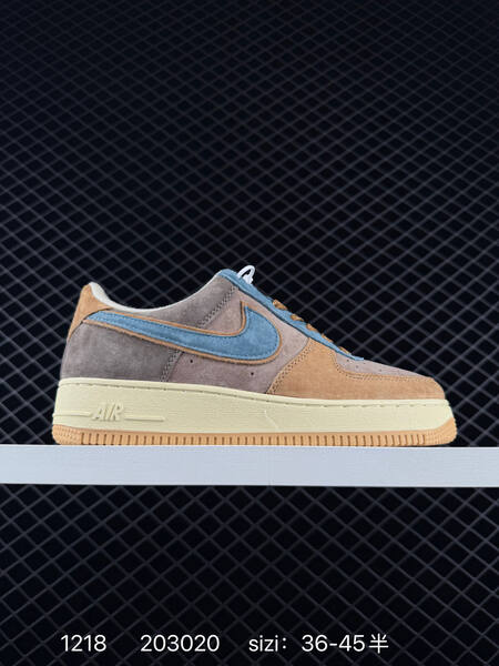 Nike Air Force 1 07 Low multi-color suede with tan grey blue and sage white navy orange EU 36-45 5 lifestyle