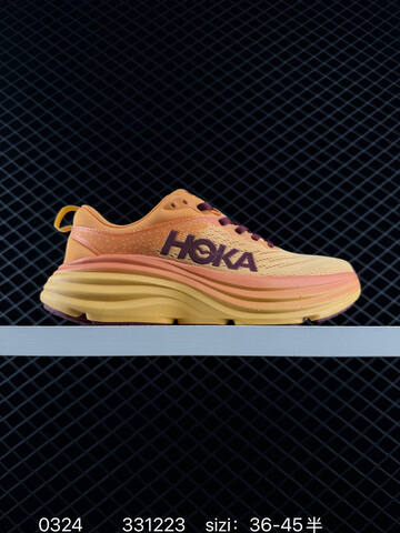 HOKA Bondi 8 White Blue Cyan Orange Yellow EU 36-45 Running Shoe Running Sneakers - Unisex (BS-86283)