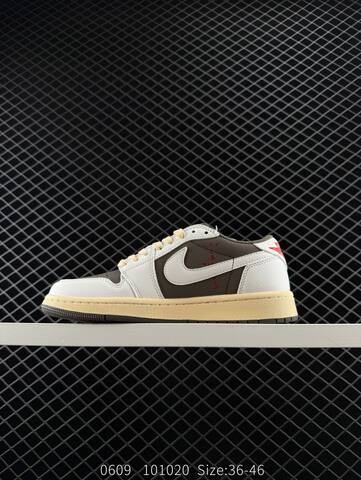 Jordan Travis Scott x Air Jordan 1 Low Reverse Mocha White Brown Cream Red EU 36-46 Sneaker - Unisex (BS-81232)