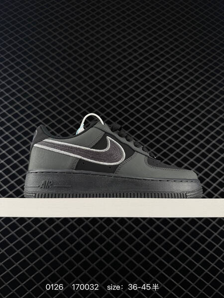 Nike Air Force 1 black charcoal gray 36-45 casual lifestyle