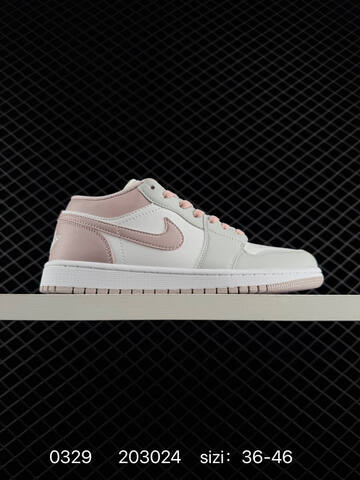 Jordan Air Jordan 1 Low White Light Grey Pink EU 36-46 Sneaker - Unisex (BS-79583)