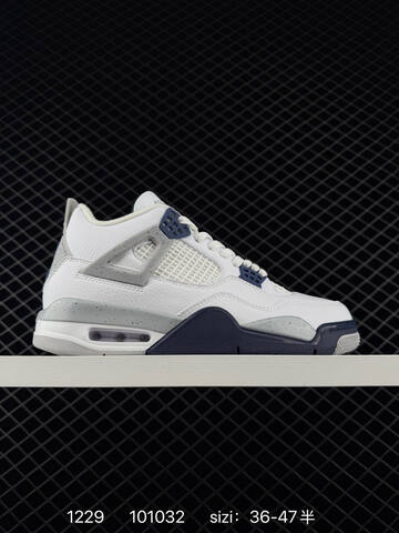 Jordan Air Jordan 4 Retro White Grey Black EU 36-47 Basketball Shoe - Unisex (BS-79951)