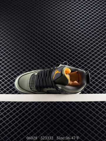 Jordan Air Jordan 4 Retro Olive Green Black Cream Orange EU 36-47 Basketball Shoe - Unisex (BS-81132)