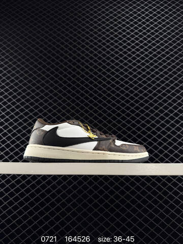 Jordan Air Jordan 1 Low Louis Vuitton Brown Tan White Black EU 36-45 Sneaker - Unisex (BS-81038)