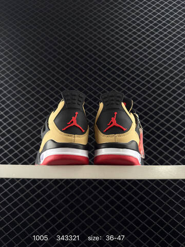 Jordan Air Jordan 4 Retro Tan Black Red White EU 36-47 Basketball Shoe - Unisex (BS-80575)