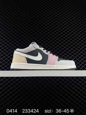 Jordan Air Jordan 1 Low Black Grey Pink Beige White EU 36-45 Sneaker - Unisex (BS-79481)