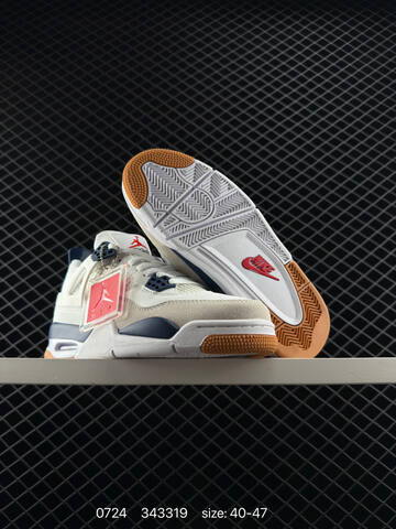 Jordan Air Jordan 4 Retro White Navy Blue Gum Brown EU 40-47 Basketball Shoe - Men's (BS-81021)