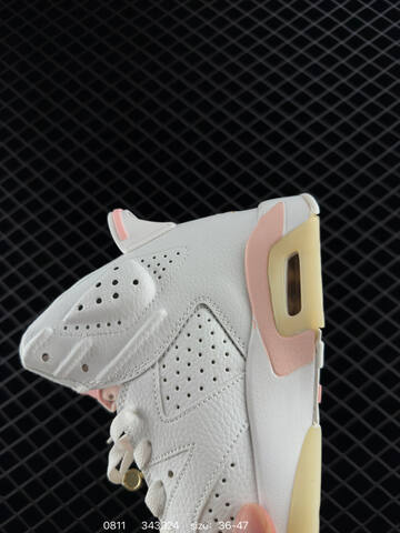 Jordan Air Jordan 6 Gold Hoops White Light Pink Pale Yellow Gold EU 36-47 Basketball Shoe - Unisex (BS-80930)