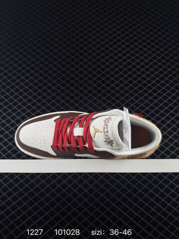 Jordan Air Jordan 1 Low White Brown Tan Red EU 36-46 Sneaker - Unisex (BS-79983)