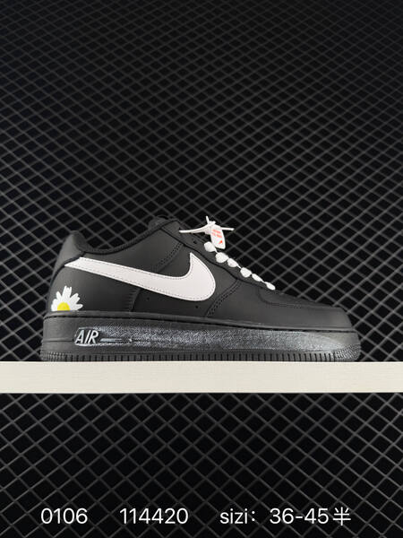Nike Air Force 1 Low Black White and White Black with daisy floral details EU 36-45 5 lifestyle