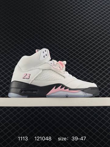 Jordan Air Jordan 5 Retro White Black Pink Grey Clear EU 39-47 Basketball Shoe - Unisex (BS-80290)