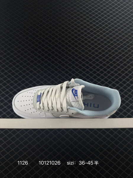 Nike Air Force 1 07 white with blue accents EU 36-45 lifestyle