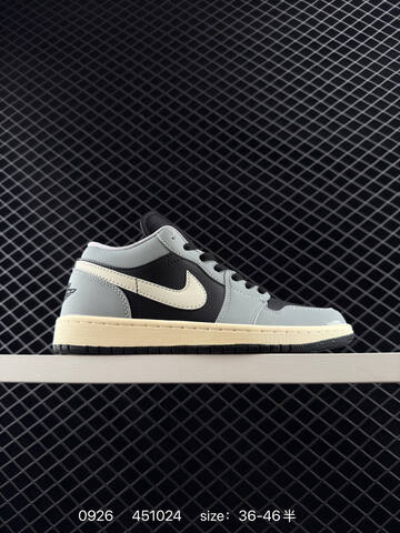 Jordan Air Jordan 1 Low Light Grey Black Cream EU 36-46 Sneaker - Unisex (BS-80628)