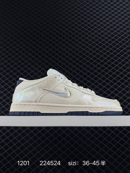 Nike Dunk Low cream white with iridescent silver and navy 36-45 5 skate lifestyle