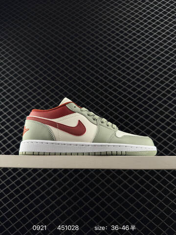 Jordan Air Jordan 1 Low Sail Light Green Red White EU 36-46 Sneaker - Unisex (BS-80662)