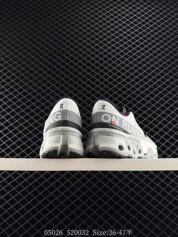 On Cloudmonster Hyper White Grey Black EU 36-47 Running Shoe Running Sneakers - Unisex (BS-85577)