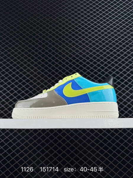Nike Air Force 1 07 black grey with blue accents 36-45 5 lifestyle