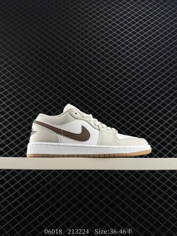 Jordan Air Jordan 1 Low White Light Grey Brown Gum EU 36-46 Sneaker - Unisex (BS-81185)
