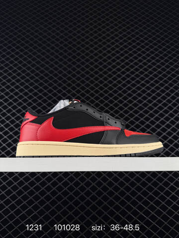 Jordan Air Jordan 1 Low OG Travis Scott x Fragment Design Black Red Cream EU 36-48 5 Sneaker - Unisex (BS-79934)