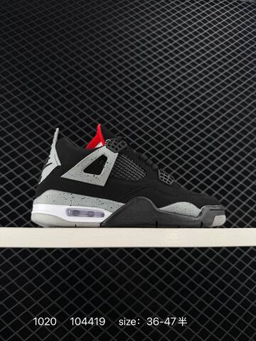 Jordan Air Jordan 4 Retro 364342-061 Black Grey Red White EU 36-47 Basketball Shoe - Unisex (BS-80475)