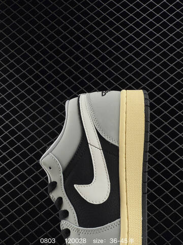 Jordan Air Jordan 1 Low Dong Dan Black Light Grey Pale Yellow EU 36-45 Sneaker - Unisex (BS-80979)