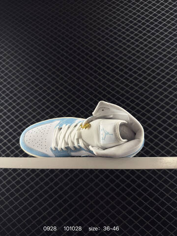 Jordan Air Jordan 1 Mid Denim HQ2005-100 White Light Blue Sail Gum Brown EU 36-46 Basketball Shoe - Unisex (BS-80610)
