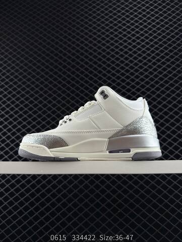Jordan Air Jordan 3 Retro Sail Metallic Silver Sail Metallic Silver Grey EU 36-47 Basketball Shoe - Unisex (BS-81203)
