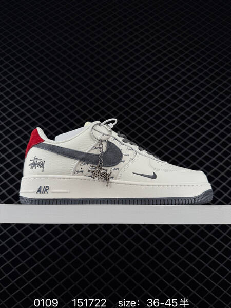 Nike Air Force 1 07 Low x Stussy white olive green 36-45 lifestyle