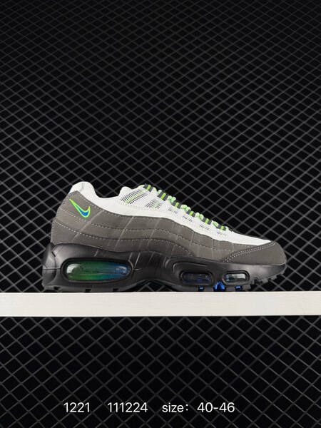 Nike Air Max 95 gray silver and white black gray and white with volt blue accents EU 40-46 running lifestyle