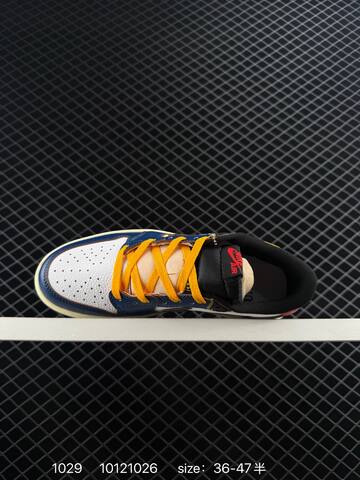 Jordan Air Jordan 1 Low White Navy Blue Red Yellow Cream EU 36-47 Sneaker - Unisex (BS-80402)