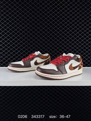Jordan Air Jordan 1 Low Year Of The Horse White Brown Red Beige EU 36-47 Sneaker - Unisex (BS-79712)
