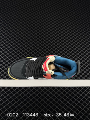Jordan Air Jordan 4 Retro Union Off Noir Black Blue Yellow Red White EU 35-48 Basketball Shoe - Unisex (BS-79732)