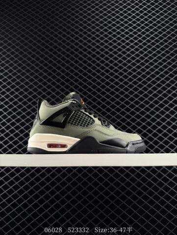 Jordan Air Jordan 4 Retro Olive Green Black Cream Orange EU 36-47 Basketball Shoe - Unisex (BS-81132)