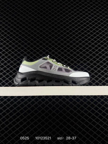 On Cloudrunner Grey Black Lime White 28-37 Running Shoe Running Sneakers - Women s BS-85244