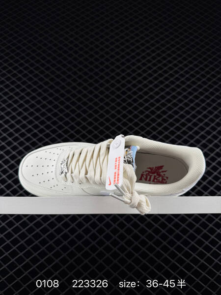 Nike Air Force 1 07 Low white cream with red accents EU 36-45 lifestyle