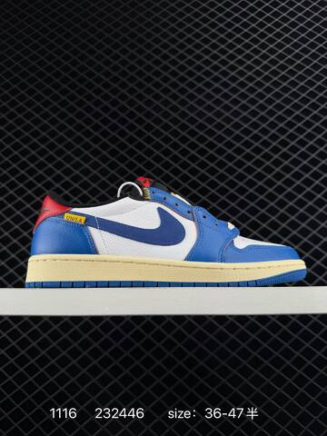 Jordan Air Jordan 1 Low White Blue Red Cream Black EU 36-47 Sneaker - Unisex (BS-80257)