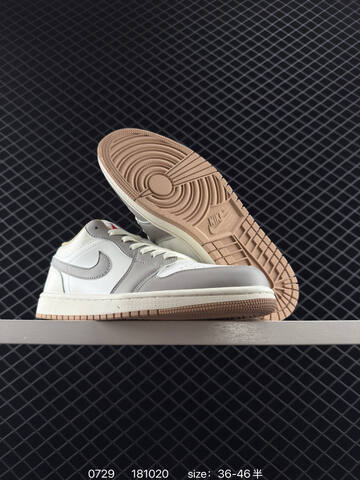 Jordan Air Jordan 1 Low White Grey Beige EU 36-46 Sneaker - Unisex (BS-80999)