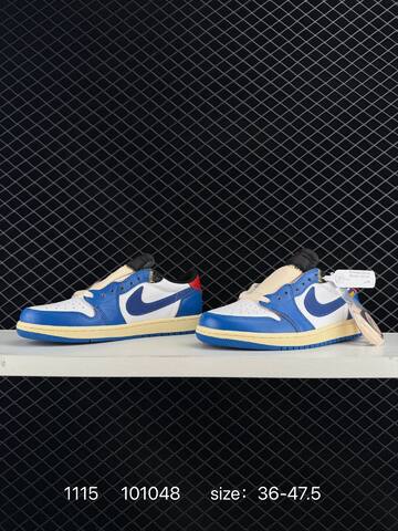 Jordan Air Jordan 1 Low White Blue Red Cream Black EU 36-47 5 Sneaker - Unisex (BS-80270)