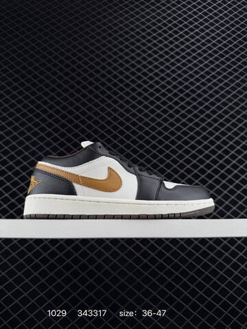 Jordan Air Jordan 1 Low Black White Golden Brown Sail EU 36-47 Sneaker - Unisex (BS-80405)