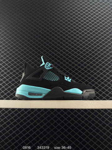 Jordan Air Jordan 4 Retro Black Light Blue EU 36-45 Basketball Shoe - Unisex (BS-80892)