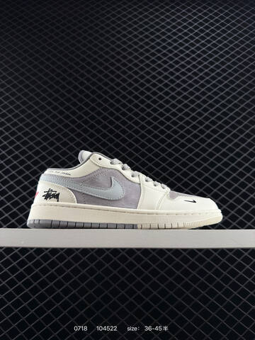 Jordan Air Jordan 1 Low Sail Grey Red EU 36-45 Sneaker - Unisex (BS-81045)