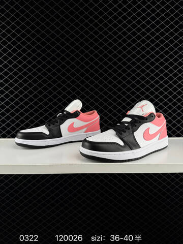 Jordan Air Jordan 1 Low Black White Pink EU 36-40 Sneaker - Unisex (BS-79631)