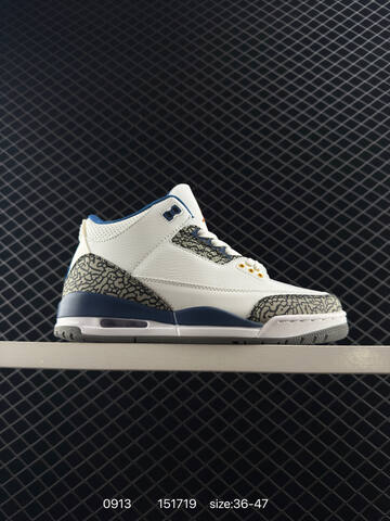 Jordan Air Jordan 3 Retro True Blue White Blue Grey Orange EU 36-47 Basketball Shoe - Unisex (BS-80722)