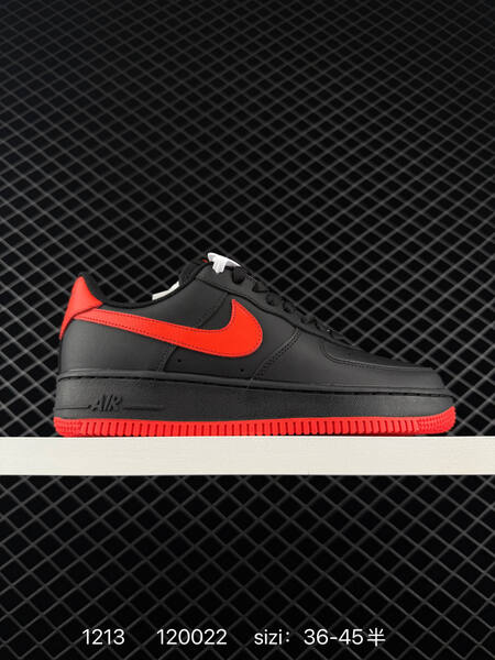 Nike Air Force 1 07 Black Red and Light Grey White EU 36-45 5 lifestyle